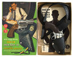 “MATTEL OFFICIAL DETECTIVE SHOOTIN’ SHELL SNUB-NOSE .38 AND SHOULDER HOLSTER” BOXED SET.