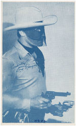 LONE RANGER CLAYTON MOORE SIGNED EXHIBIT CARD.