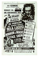 "BELA LUGOSI HORROR & MAGIC STAGE SHOW" HERALD.