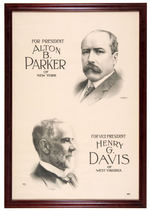 ALTON B. PARKER/HENRY G. DAVIS 1904 JUGATE POSTER FRAMED.