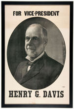 "FOR PRESIDENT ALTON B. PARKER" AND "FOR VICE PRESIDENT HENRY G. DAVIS" MATCHED LARGE POSTER PAIR.