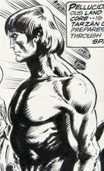 "TARZAN" #24 COMIC BOOK SPLASH PAGE ORIGINAL ART BY SAL BUSCEMA.