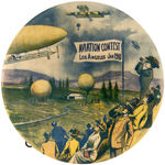 OUSTANDING AND RARE 6” CELLULOID WITH EASEL FOR “AVIATION CONTEST LOS ANGELES JAN 1910.”