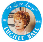 LUCILLE BALL "I LOVE LUCY" 1989 MEMORIAL BUTTON.