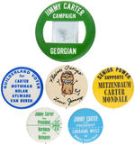 SIX SCARCE JIMMY CARTER BUTTONS.