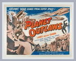 “PLANET OUTLAWS” LINEN-MOUNTED HALF-SHEET MOVIE POSTER.