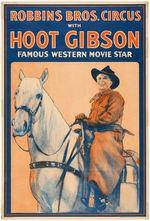 "ROBBINS BROS. CIRCUS WITH HOOT GIBSON" POSTER.