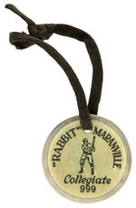 "'RABBIT'  MARANVILLE COLLEGIATE 999" TAG AND CORD.