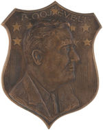 "ROOSEVELT" HIGH QUALITY SOLID BRASS PORTRAIT WALL PLAQUE CIRCA 1936.
