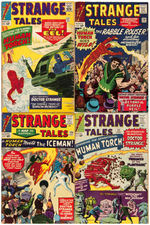 STRANGE TALES WITH HUMAN TORCH, THE THING AND DR. STRANGE LOT OF NINE COMICS.