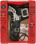 "MATTEL SHOOTIN' SHELL GUNFIGHTER HOLSTER SET."