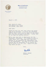 RONALD REAGAN PERSONAL LETTER HAND SIGNED "DUTCH" ON GOVERNOR'S STATIONERY.