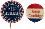 COOLIDGE FOUR SLOGAN AND NAME BUTTONS INCLUDING COATTAIL.