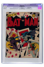 "BATMAN" #11 JUNE-JULY 1942 CGC RESTORED APPARENT 2.0 SLIGHT/MOD. C-2 GOOD.