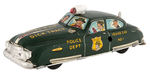 "DICK TRACY SIREN SQUAD CAR WITH ELECTRIC FLASHING LIGHT" MARX BOXED WIND-UP TOY.