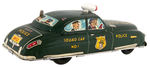 "DICK TRACY SIREN SQUAD CAR WITH ELECTRIC FLASHING LIGHT" MARX BOXED WIND-UP TOY.