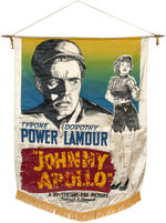 TYRONE POWER & DOROTHY LAMOUR "JOHNNY APOLLO" LARGE HIGH QUALITY MOVIE THEATER BANNER.