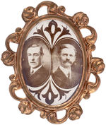 WILSON AND MARSHALL REAL PHOTO OVAL IN ORNATE BRASS FRAME.