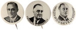 ROOSEVELT THREE REAL PHOTO BUTTONS.