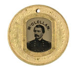 "M'CLELLAN" GEM MINT 1864 FERROTYPE IN RARE FRAME VARIETY.