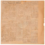 FDR 12/29/40 RADIO BROADCAST RECORD ON "NATIONAL SECURITY" PLUS NEWSPRINT TEXT.