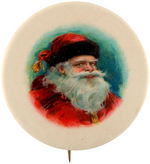 LARGE COMPANY SAMPLE BEAUTIFULLY COLORED SANTA BUTTON.