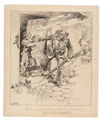 GAAR WILLIAMS INVADING GERMAN SOLDIER GRABBING WOMAN WW I ORIGINAL ART.