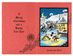 RARE WALT DISNEY STUDIO 1931 CHRISTMAS CARD PRINTED FOR USE BY WALT DISNEY'S CONFIDENTIAL SECRETARY.