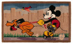 MICKEY MOUSE WITH PLUTO RUG.