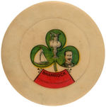 "SHAMROCK" RARE BUTTON FOR 1899 AMERICA'S CUP IRISH CHALLENGER.