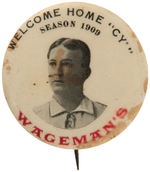 RARE 1909 BUTTON FOR "CY" YOUNG.