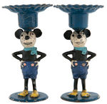 MICKEY MOUSE DEAN'S RAG STYLE METAL CANDLESTICK HOLDER PAIR.