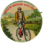 RARE AND FIRST SEEN "LEAGUE OF AMERICAN WHEELMEN" BUTTON CIRCA 1896.