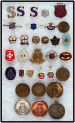 SALVATION ARMY EXTENSIVE COLLECTION OF METAL ITEMS, PATCHES AND A FEW PAPER PIECES.