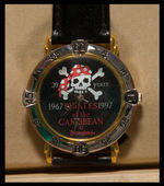 "PIRATES OF THE CARIBBEAN" VERY LIMITED ANNIVERSARY WATCH/PIN PLUS KEYCHAIN.