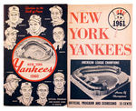 "NEW YORK YANKEES OFFICIAL PROGRAMS."