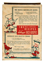 "KELLOGG'S RICE KRISPIES" BOX WITH EARLY SNAP, CRACKLE AND POP CHARACTERS.