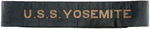 "U.S.S. YOSEMITE" SAILOR'S HAT BAND FROM SPANISH AMERICAN WAR NAVAL VESSEL.