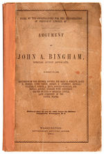 "TRIAL OF THE CONSPIRATORS FOR THE ASSASSINATION OF PRESIDENT LINCOLN" 1865 SOFT BOUND BOOK.