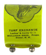 MOST UNUSUAL CELLULOID SPECIALTY ITEM FOR "TURF EXCHANGE" LIQUOR DEALER.