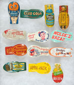 FOOD & DRINK 13 LITHO TIN CLICKERS FROM 1930's-1960's.