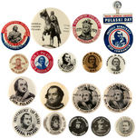 POLISH GENERALS EXTENSIVE COLLECTION OF 17 BUTTONS AND ONE TAB.