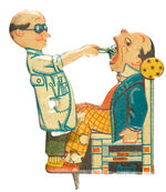 DENTIST PULLING PATIENT'S TOOTH GERMAN FIGURAL CLICKER.