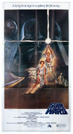 "STAR WARS" THREE SHEET ORIGINAL RELEASE MOVIE POSTER.