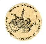 RARE BUT DAMAGED CLICKER ADVERTISING "RAWLINGS DEERE NO. 9 PLANTER."