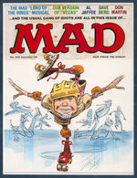 JACK DAVIS "MAD" MAGAZINE FRAMED ORIGINAL FRONT COVER PRELIMINARY ART.