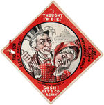 CONEY ISLAND ROLLERCOASTER TWO-SIDED STRING TAG FROM EARLY 1900s.