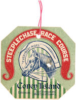 GEORGE C. TILYOU’S STEEPLECHASE PARK CONEY ISLAND STRING TAG TICKET.