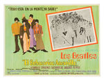 “THE BEATLES YELLOW SUBMARINE” SPANISH OVERSIZED LOT OF SEVEN LOBBY CARDS FOR ORIGINAL 1968 RELEASE.