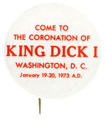 ANTI-NIXON 1973 RARE INAUGURATION BUTTON.